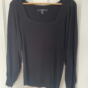VERO MODA - BLACK GLORY PUFF SLEEVE RIBBED SWEATER - NEW NEVER WORN